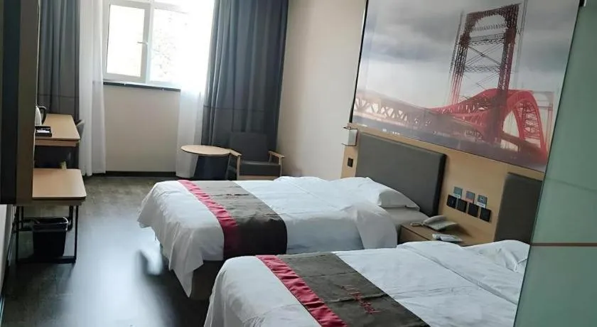 Bed in Thank Inn Hotel Hebei Hengshui Development Zone Baoyun Street Hengbai