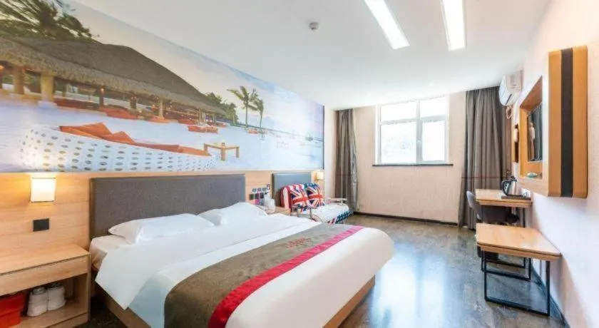 Bed in Thank Inn Hotel Hebei Hengshui Development Zone Baoyun Street Hengbai
