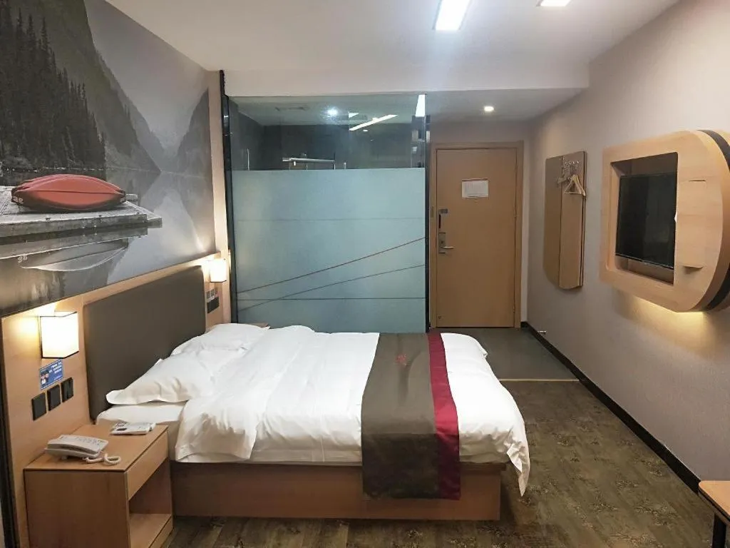 Bed in Thank Inn Hotel Hebei Hengshui Development Zone Baoyun Street Hengbai
