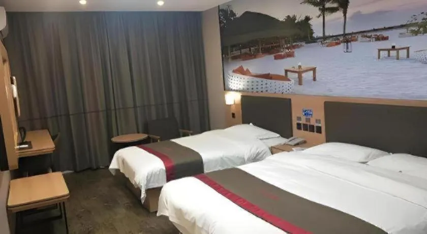 Bed in Thank Inn Hotel Hebei Hengshui Development Zone Baoyun Street Hengbai