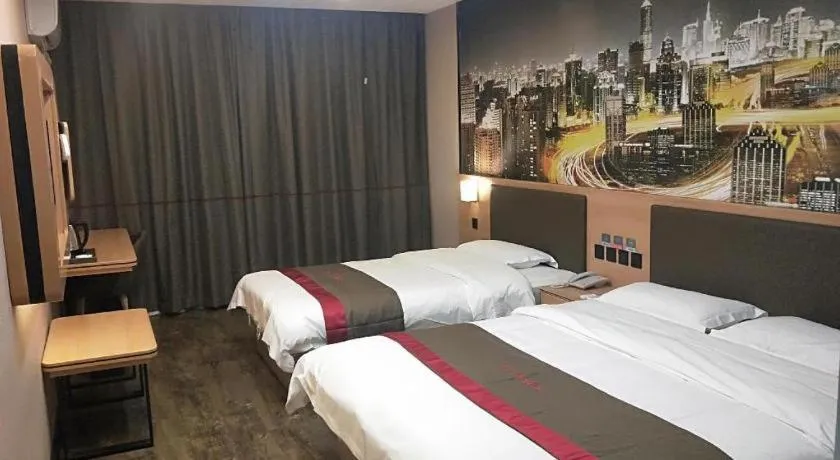 Bed in Thank Inn Hotel Hebei Hengshui Development Zone Baoyun Street Hengbai