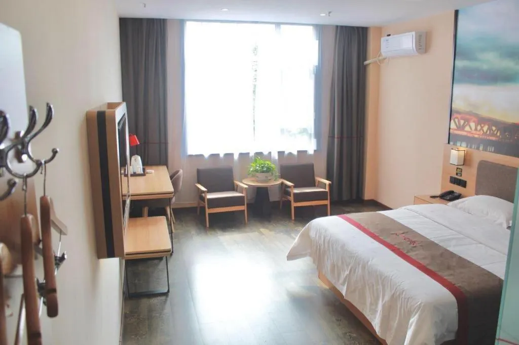 Bed in Thank Inn Hotel Hebei Hengshui Development Zone Baoyun Street Hengbai