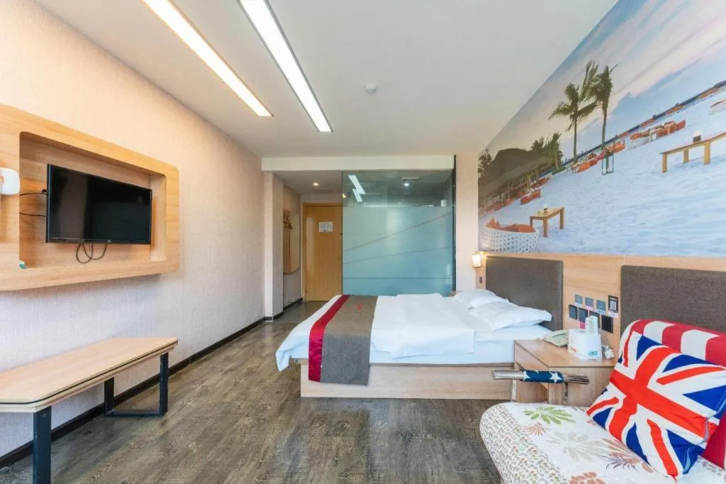 Bed in Thank Inn Hotel Hebei Hengshui Development Zone Baoyun Street Hengbai