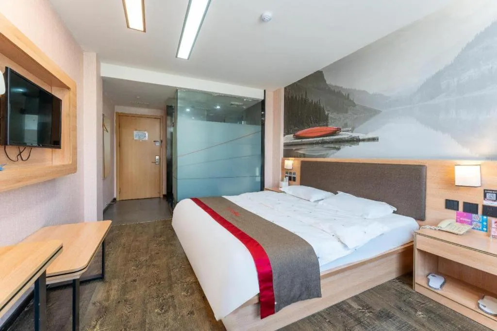 Bed in Thank Inn Hotel Hebei Hengshui Development Zone Baoyun Street Hengbai