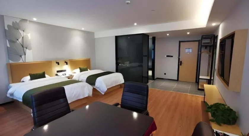 Bed in GreenTree Inn Ganzhou Gan County Bus Station