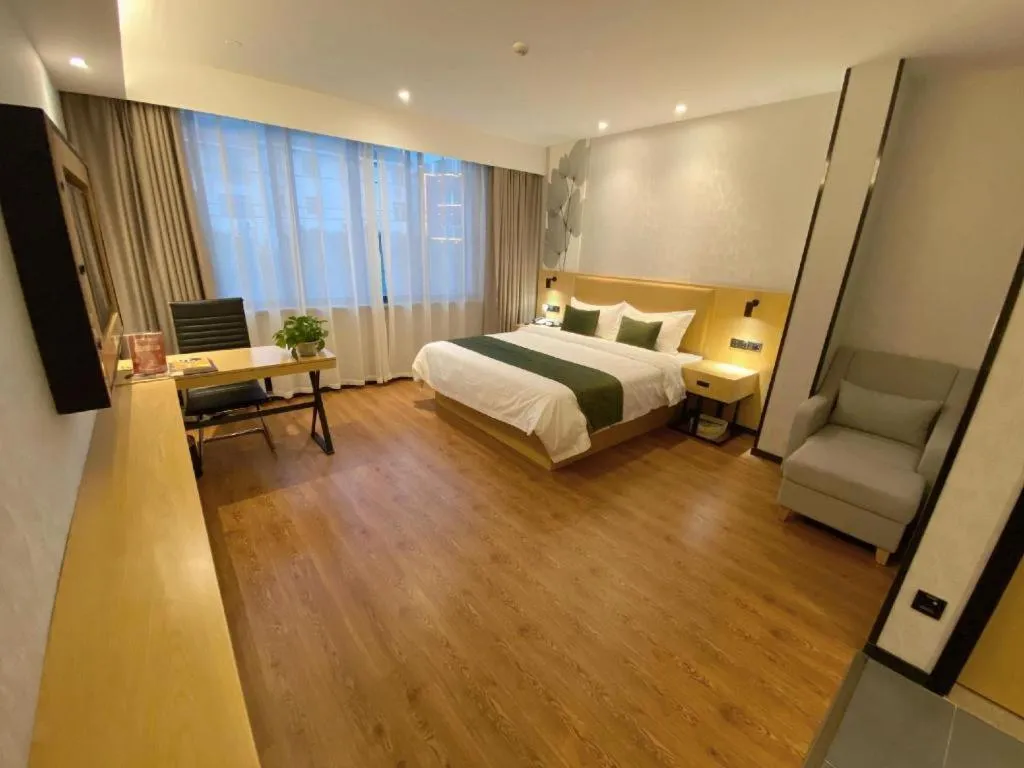 Bed in GreenTree Inn Ganzhou Gan County Bus Station