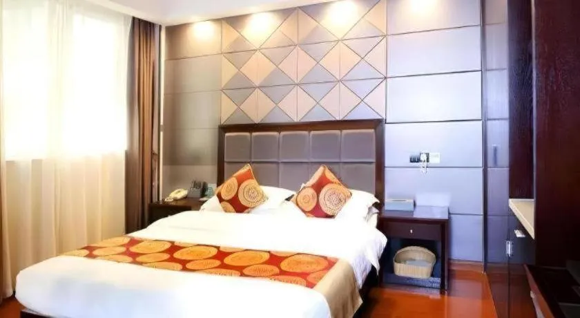 Bed in GreenTree Inn Wuxi Xinwu District Meicun Town Taibo Avenue