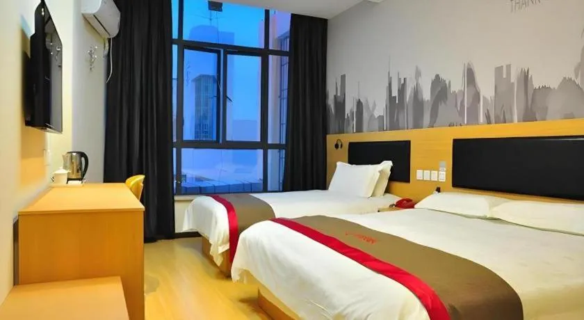 Bed in Thank Hotel Jiangxi Jiujiang Lianxi District Railway Station Square