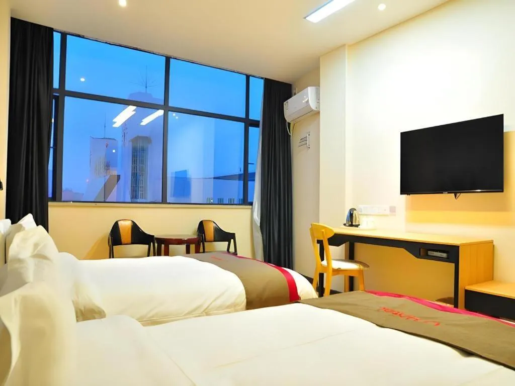 Bed in Thank Hotel Jiangxi Jiujiang Lianxi District Railway Station Square