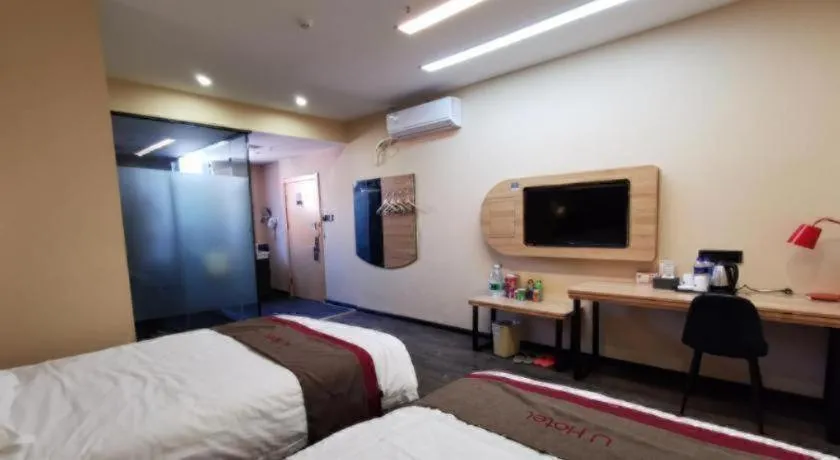 Bed in Thank Inn Hotel Anhui Fuyang Funan County Yunhe Dong Road