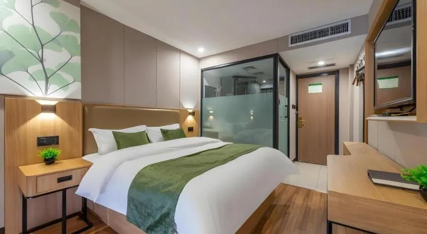Bed in GreenTree Inn Jining Jianshe Road Hotel