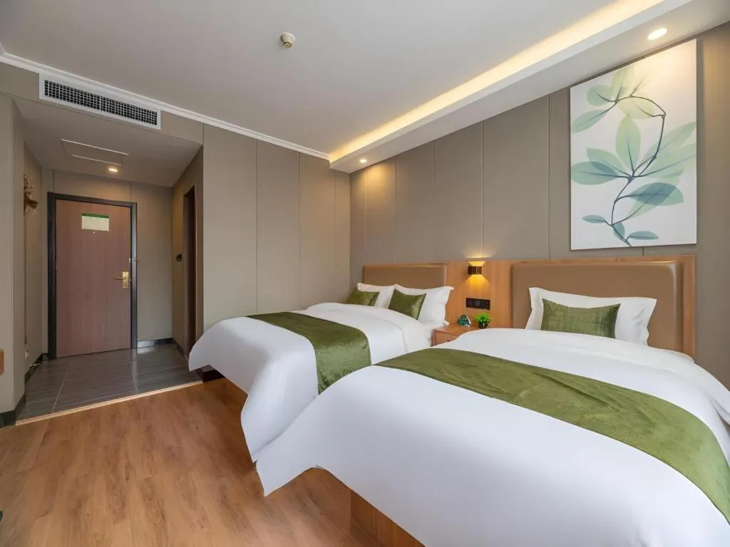 Bed in GreenTree Inn Jining Jianshe Road Hotel