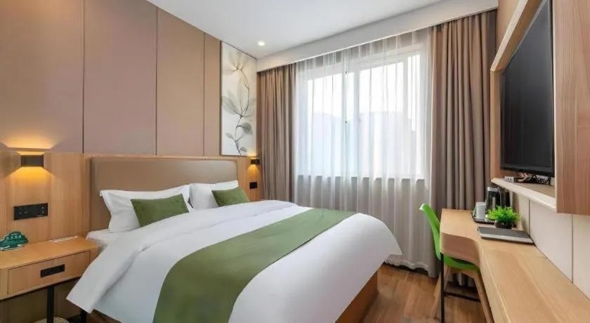 Bed in GreenTree Inn Jining Jianshe Road Hotel