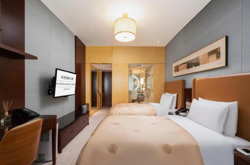 Bed in Shijiazhuang International Building Hotel