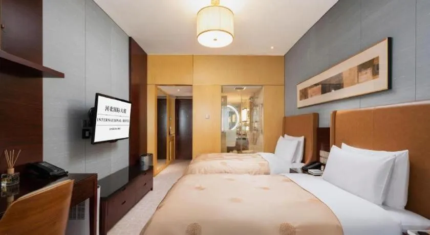 Bed in Shijiazhuang International Building Hotel