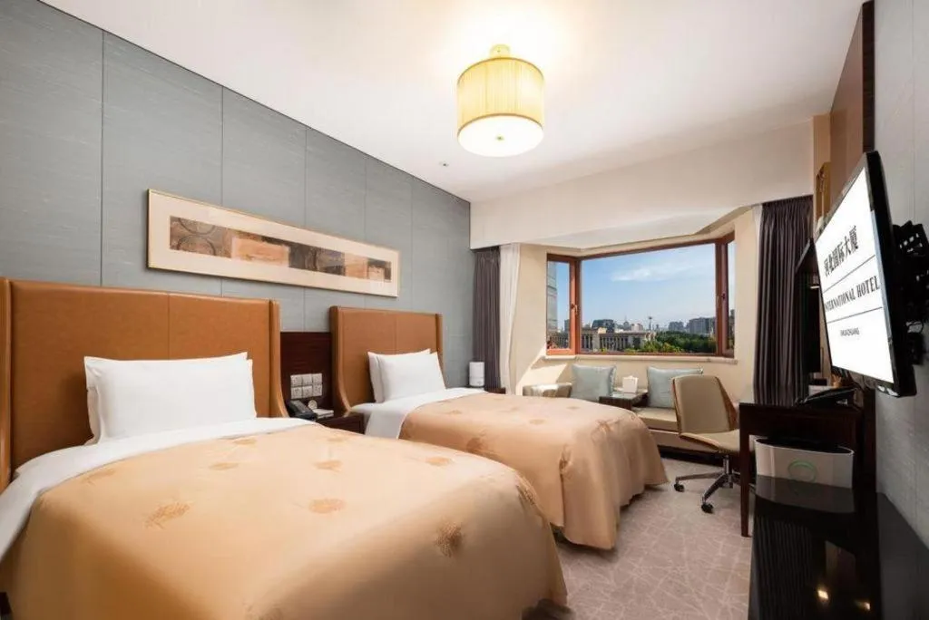 Bed in Shijiazhuang International Building Hotel