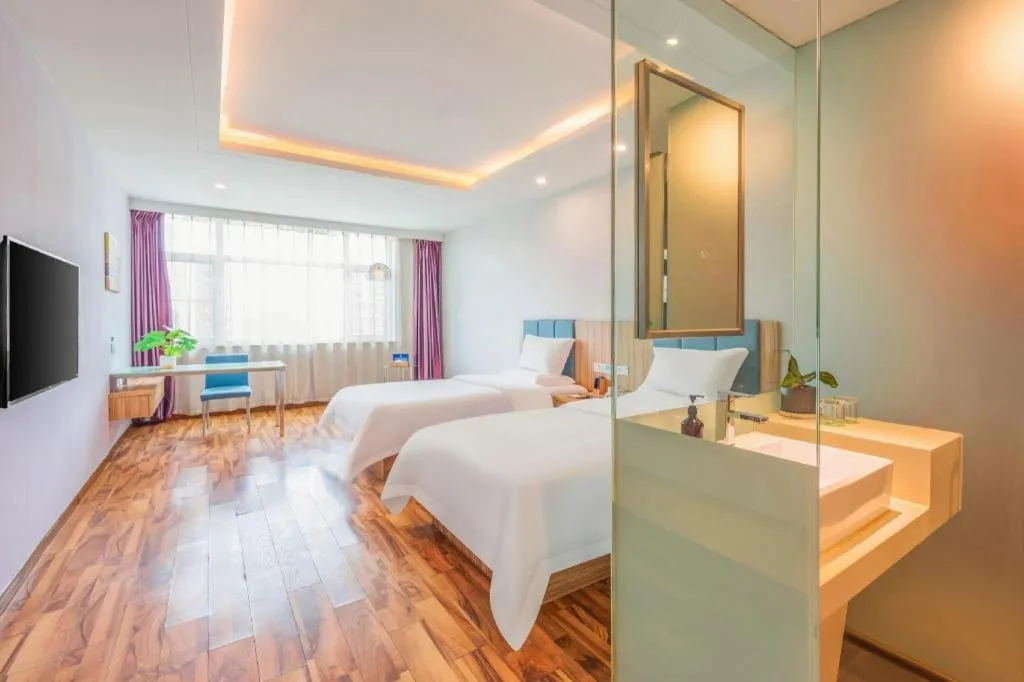 Bed in Shanshui Trend Hotel Beijing International Airport Branch