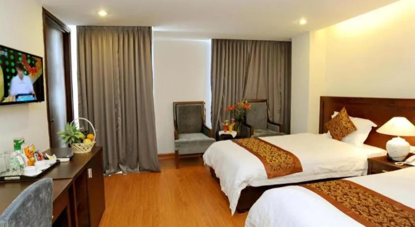 Bed in Hanoi Golden Hotel