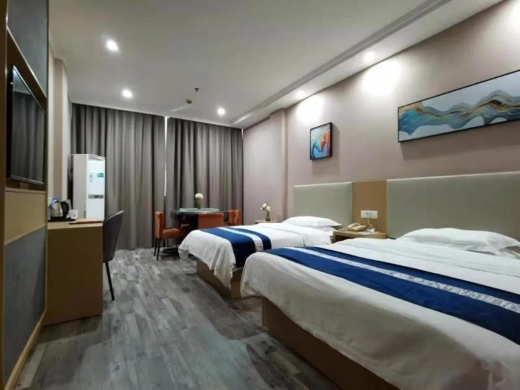 Bed in GreenTree Inn Nantong Haian Kaifa District Express Hotel