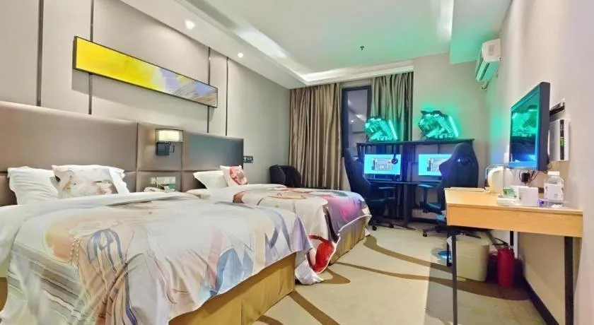 Bed in GreenTree Inn Guangzhou Panyu Bus Station Business Hotel