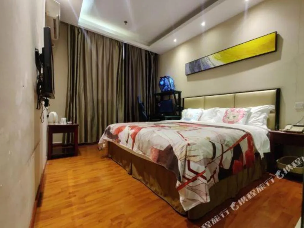Bed in GreenTree Inn Guangzhou Panyu Bus Station Business Hotel