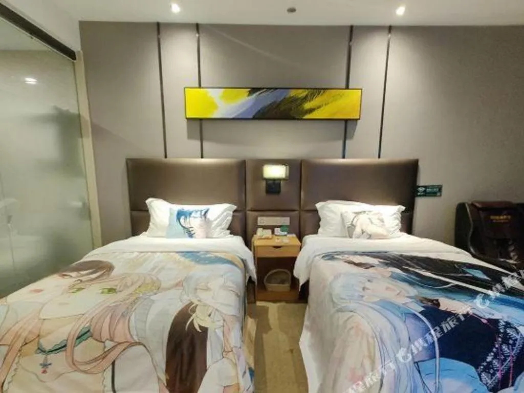 Bed in GreenTree Inn Guangzhou Panyu Bus Station Business Hotel