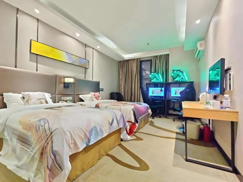 Bed in GreenTree Inn Guangzhou Panyu Bus Station Business Hotel