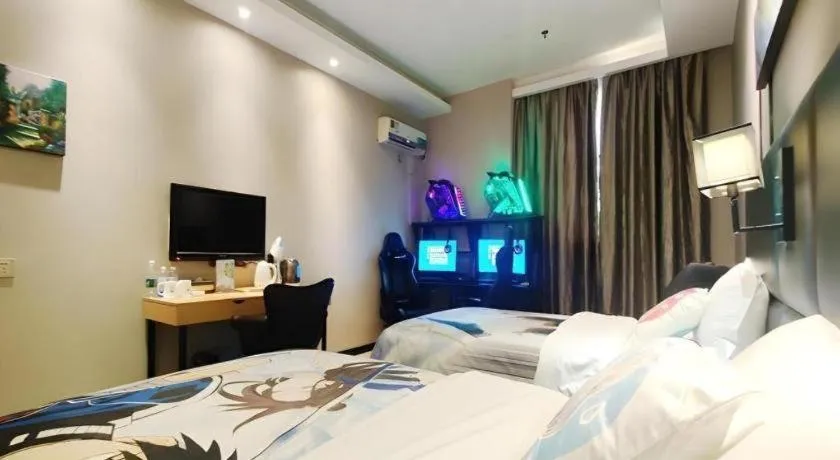 Bed in GreenTree Inn Guangzhou Panyu Bus Station Business Hotel