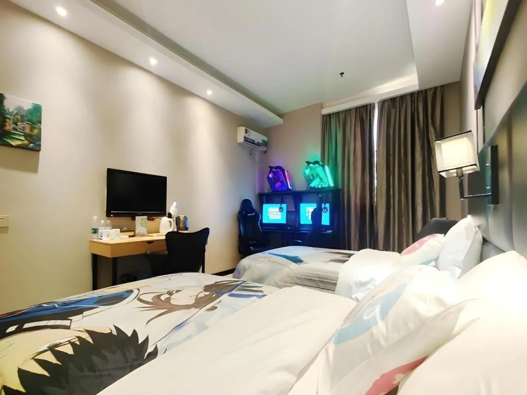 Bed in GreenTree Inn Guangzhou Panyu Bus Station Business Hotel