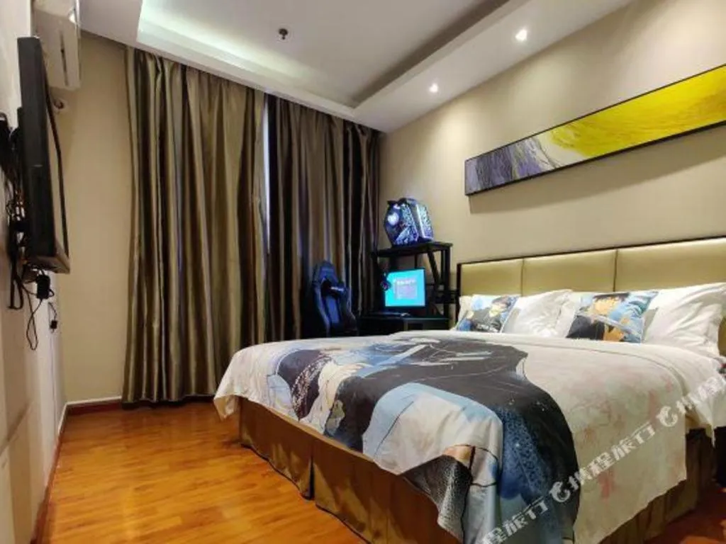 Bed in GreenTree Inn Guangzhou Panyu Bus Station Business Hotel