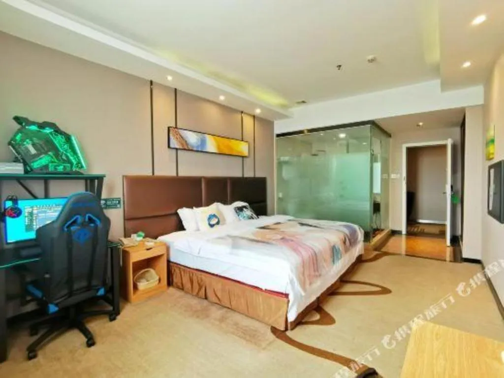 Bed in GreenTree Inn Guangzhou Panyu Bus Station Business Hotel