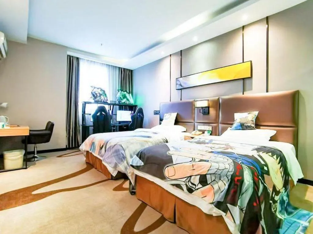 Bed in GreenTree Inn Guangzhou Panyu Bus Station Business Hotel