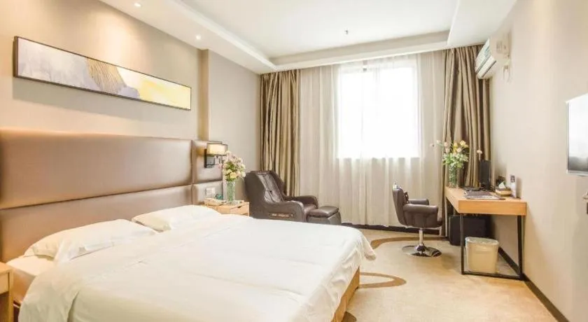 Bed in GreenTree Inn Guangzhou Panyu Bus Station Business Hotel