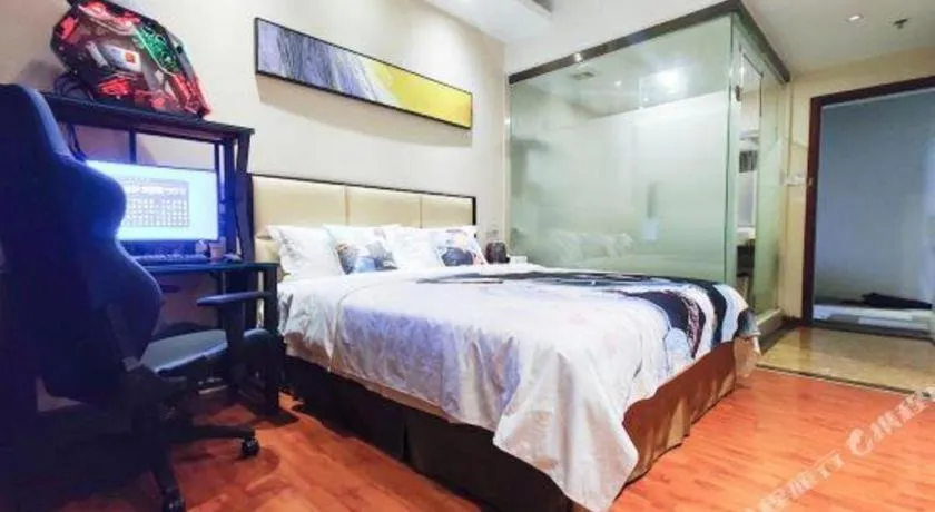 Bed in GreenTree Inn Guangzhou Panyu Bus Station Business Hotel