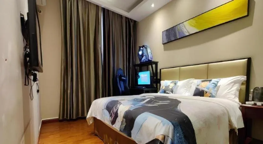 Bed in GreenTree Inn Guangzhou Panyu Bus Station Business Hotel