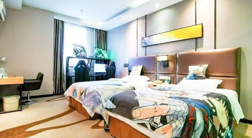 Bed in GreenTree Inn Guangzhou Panyu Bus Station Business Hotel