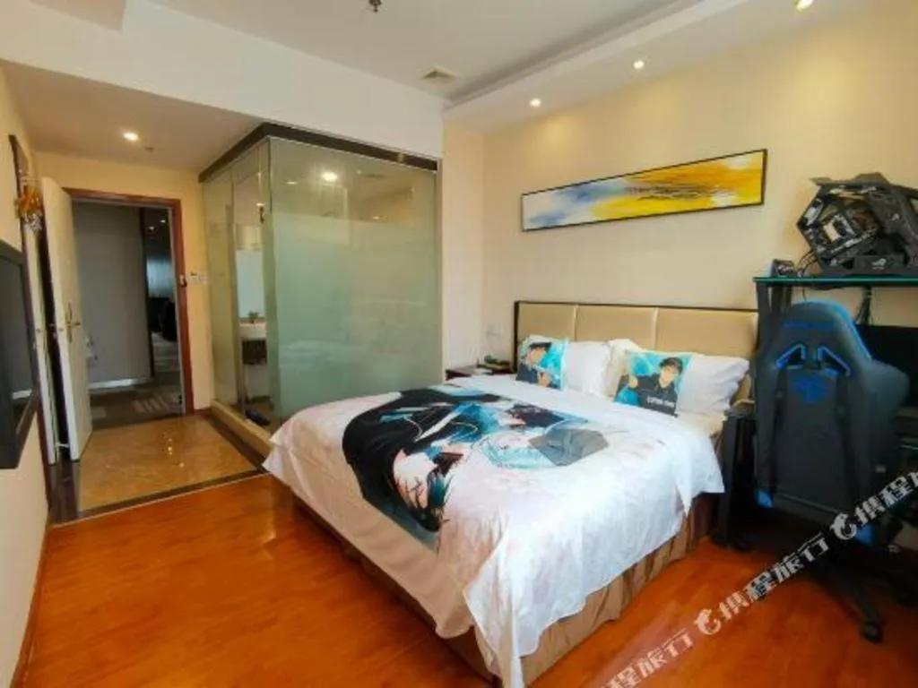 Bed in GreenTree Inn Guangzhou Panyu Bus Station Business Hotel