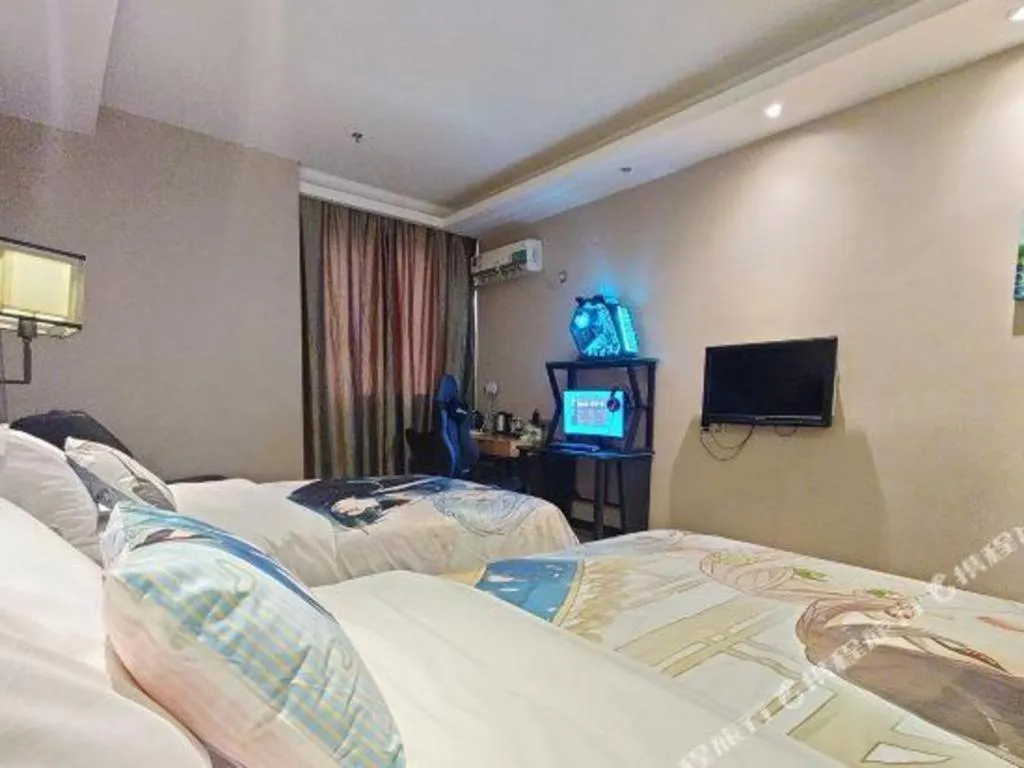 Bed in GreenTree Inn Guangzhou Panyu Bus Station Business Hotel