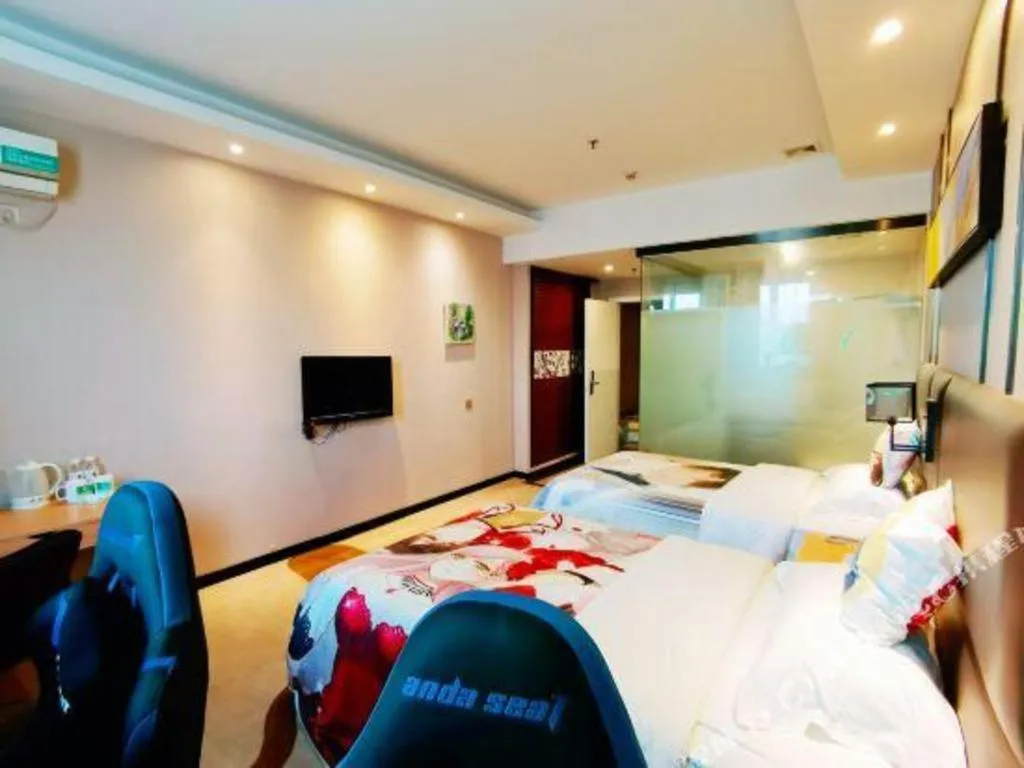 Bed in GreenTree Inn Guangzhou Panyu Bus Station Business Hotel