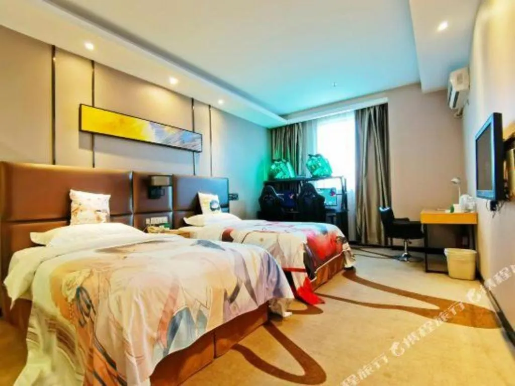 Bed in GreenTree Inn Guangzhou Panyu Bus Station Business Hotel