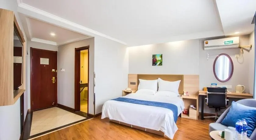 Bed in GreenTree Inn Jiaxing Tongxiang Tudian Express Hotel