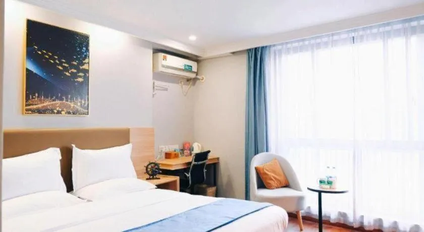 Bed in GreenTree Inn Jiaxing Tongxiang Tudian Express Hotel