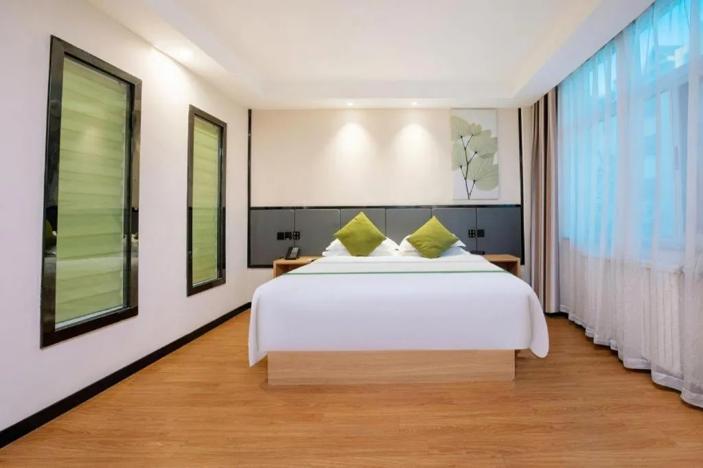 Bed in GreenTree Inn Puyang Pushang Huanghe Road