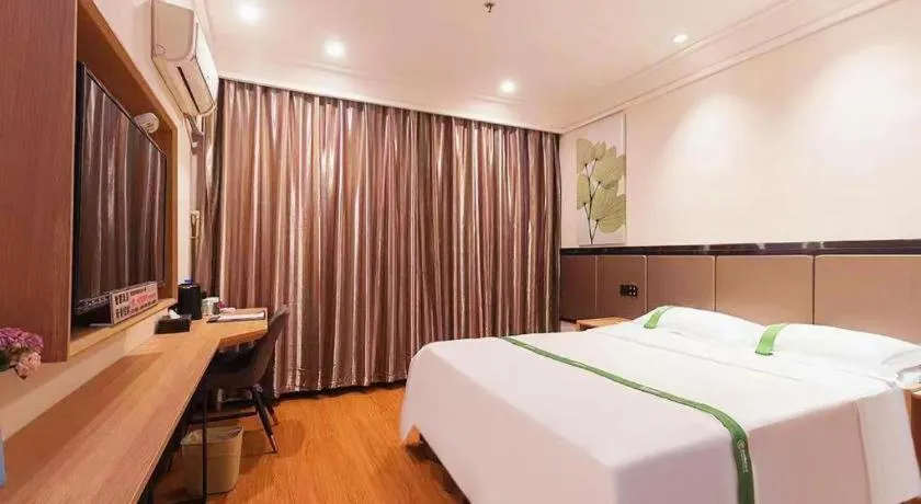 Bed in GreenTree Inn Puyang Pushang Huanghe Road