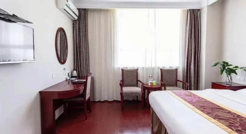 Bed in GreenTree Inn Shanghai Changxing Island Yuansha Fishing Port Hotel