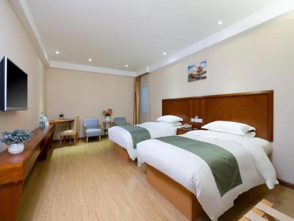 Bed in GreenTree Inn Shanghai Caohejing Development Zone Songjiang Park Jiuxin Road Business Hotel