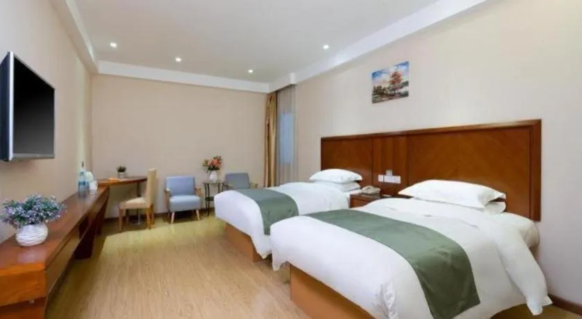 Bed in GreenTree Inn Shanghai Caohejing Development Zone Songjiang Park Jiuxin Road Business Hotel