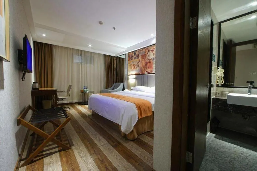 Bed in GreenTree Inn Fujian Fuzhou Software Park River View Business Hotel