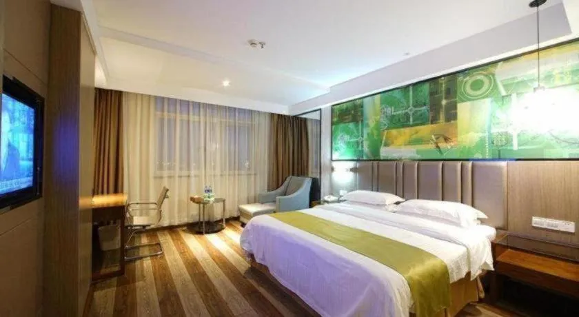 Bed in GreenTree Inn Fujian Fuzhou Software Park River View Business Hotel