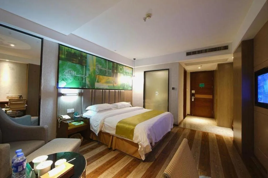 Bed in GreenTree Inn Fujian Fuzhou Software Park River View Business Hotel